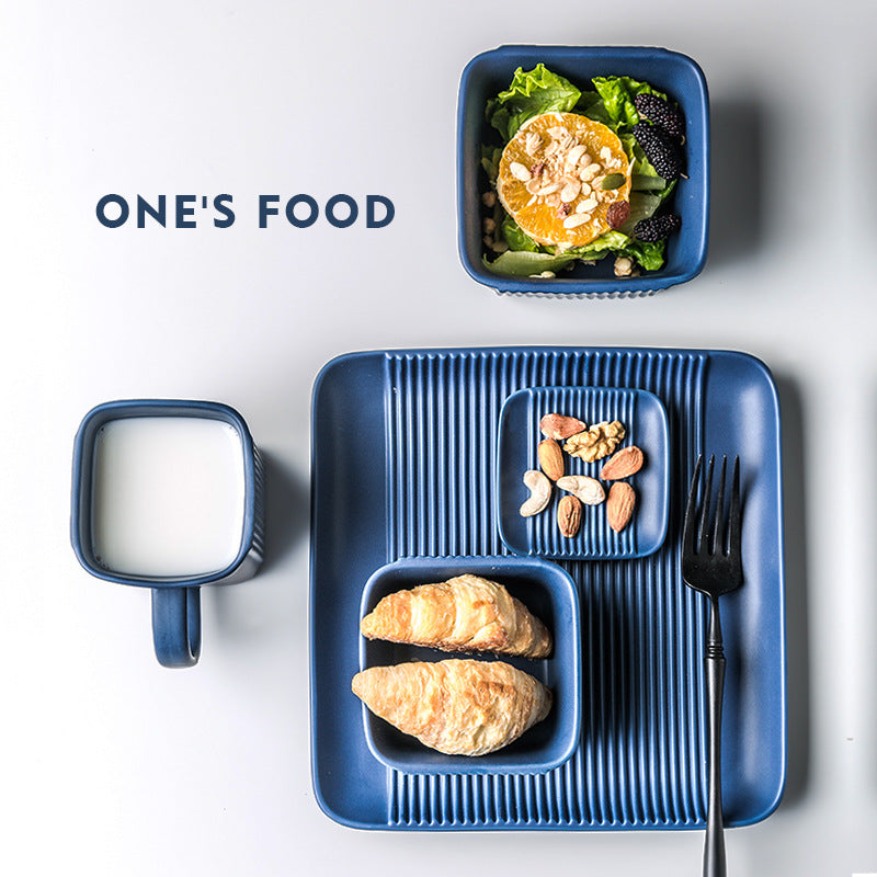 Modern Minimalist Single Breakfast Set - Blue