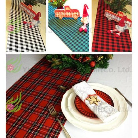 Mrs. Claus Plaid Table Runner