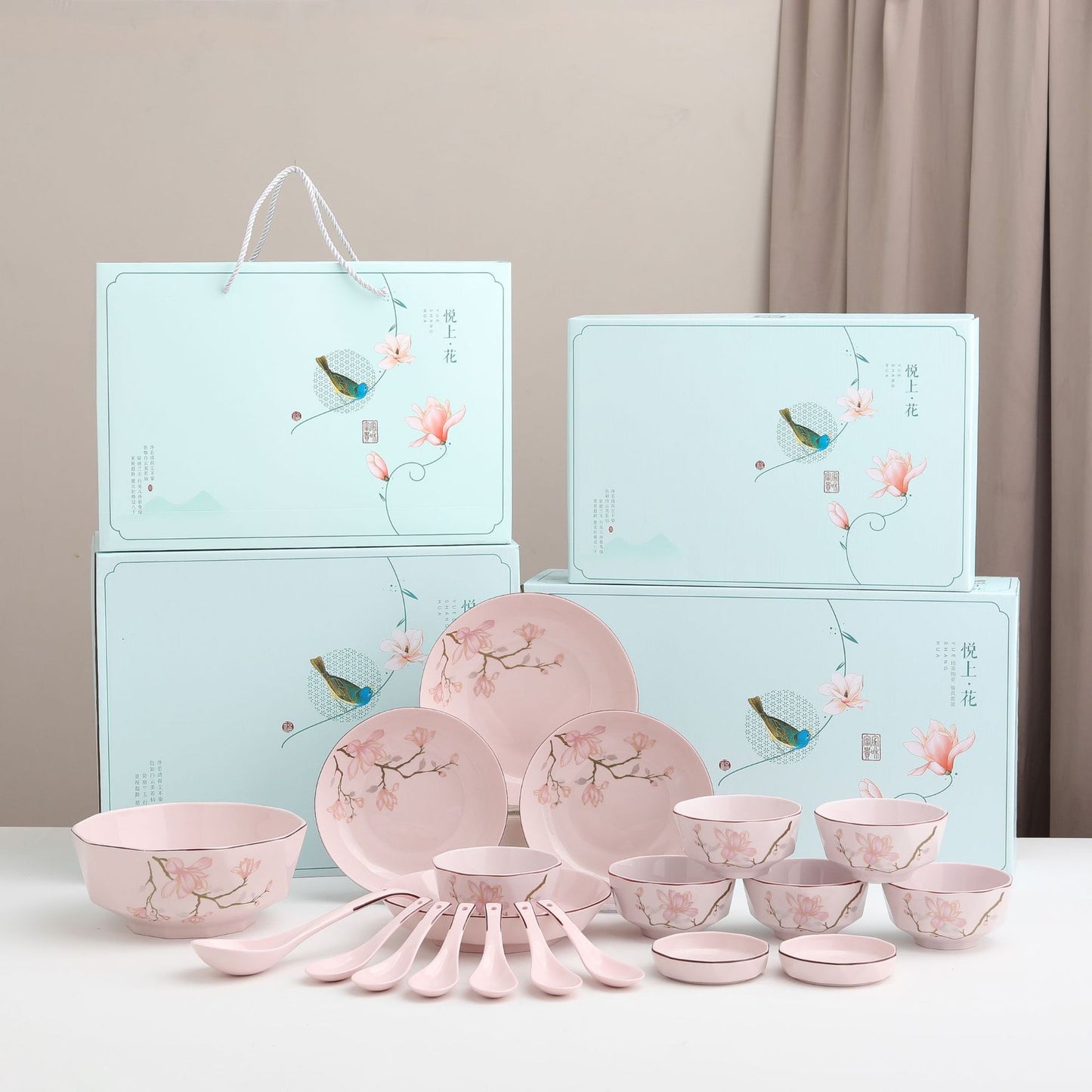 Pink Blossom Dinnerware Set