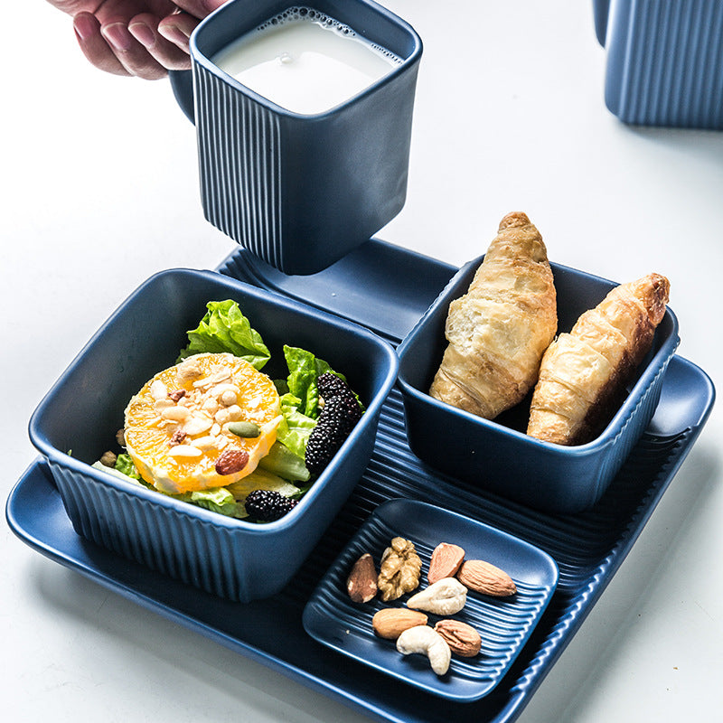 Modern Minimalist Single Breakfast Set - Blue