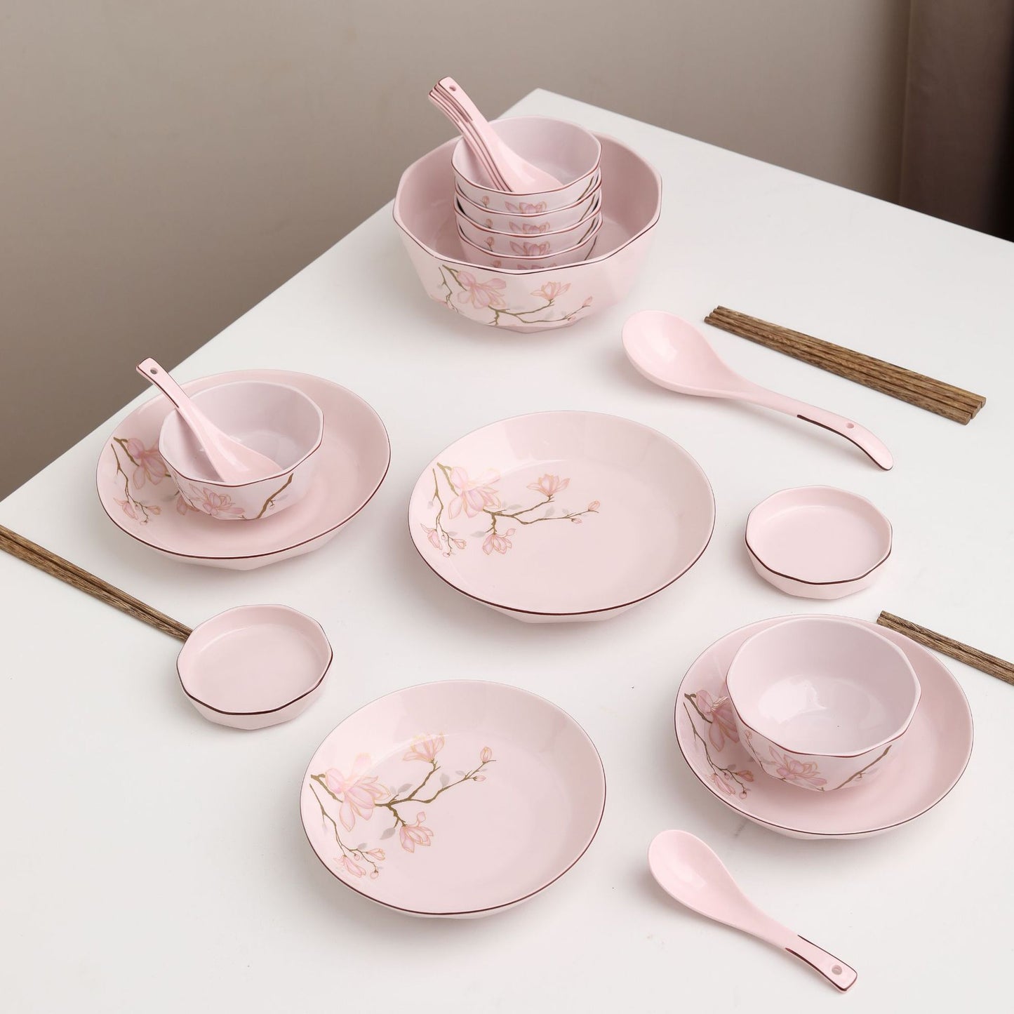 Pink Blossom Dinnerware Set