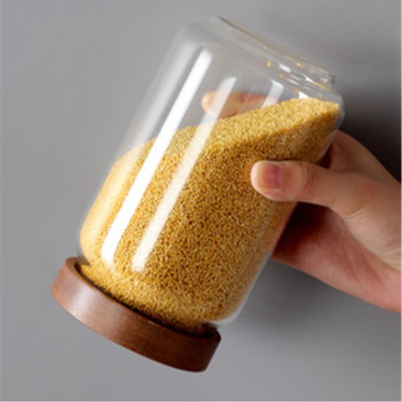HEATHER Wood and Glass Container Set