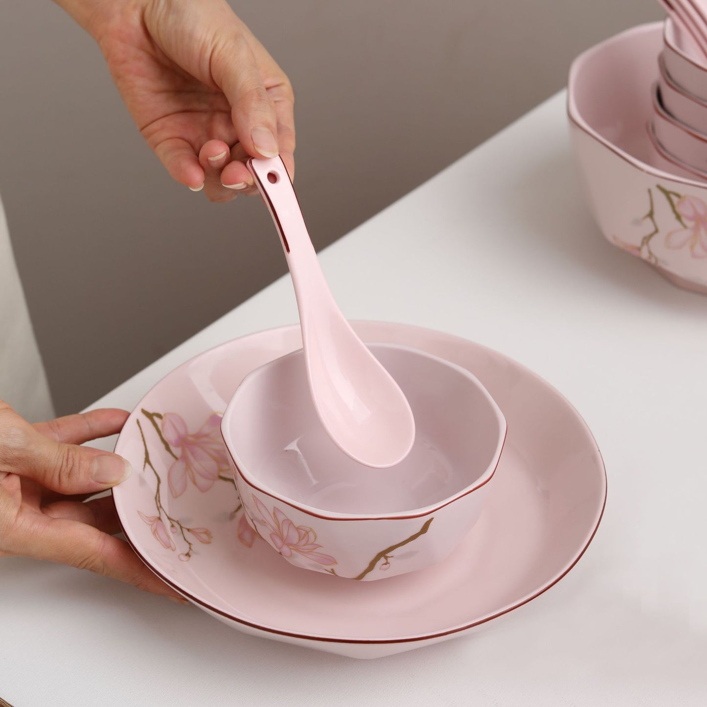 Pink Blossom Dinnerware Set