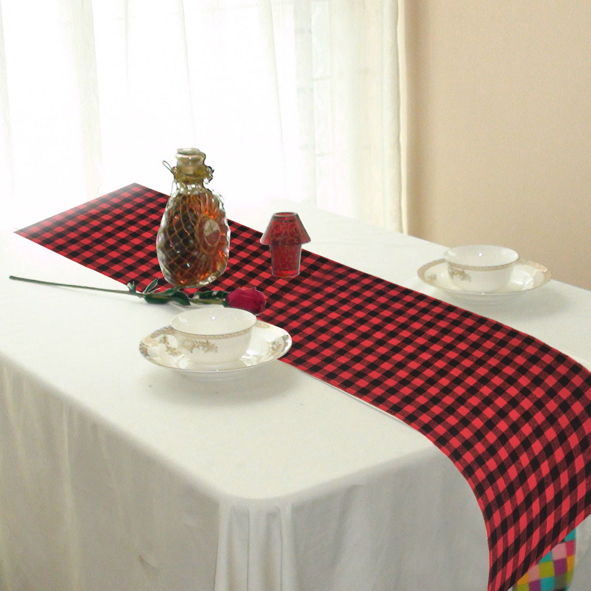 Mrs. Claus Plaid Table Runner