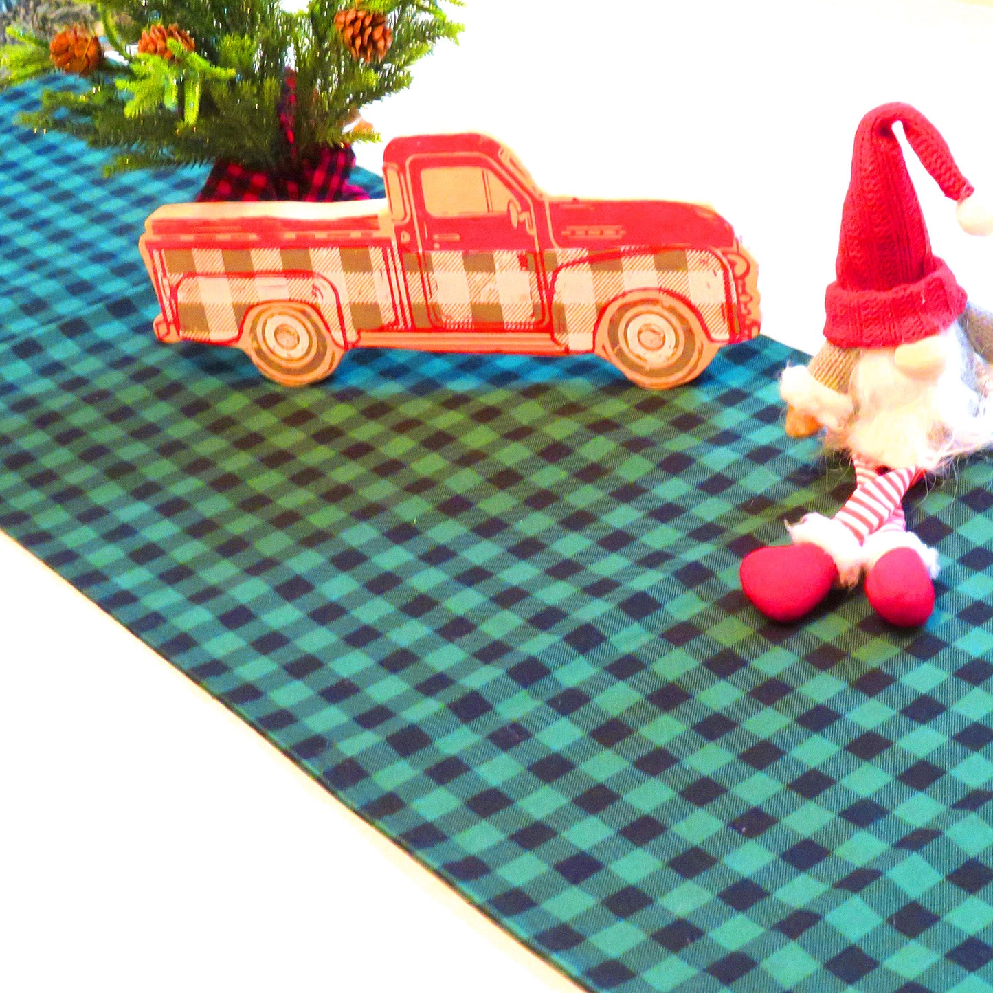 Mrs. Claus Plaid Table Runner