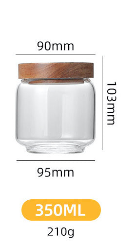 HEATHER Wood and Glass Container Set