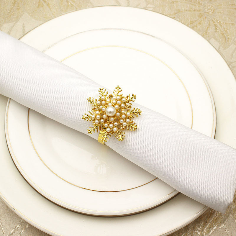 Pearl Encrusted Snowflake Napkin Ring