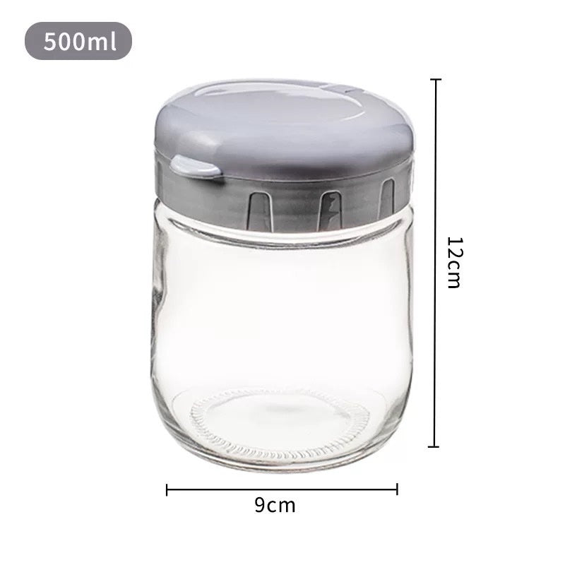 Lood Clear Glass Jar with Plastic Flip Lid