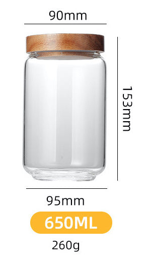 HEATHER Wood and Glass Container Set