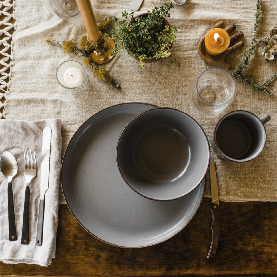 Barebones Living Enamel Bowl set of 2 - Slate Gray