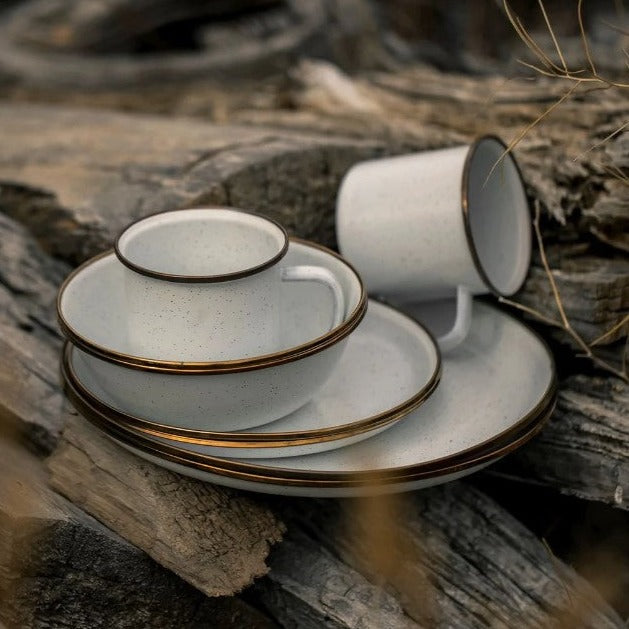 Barebones Living Enamel Bowl Eggshell - set of 2