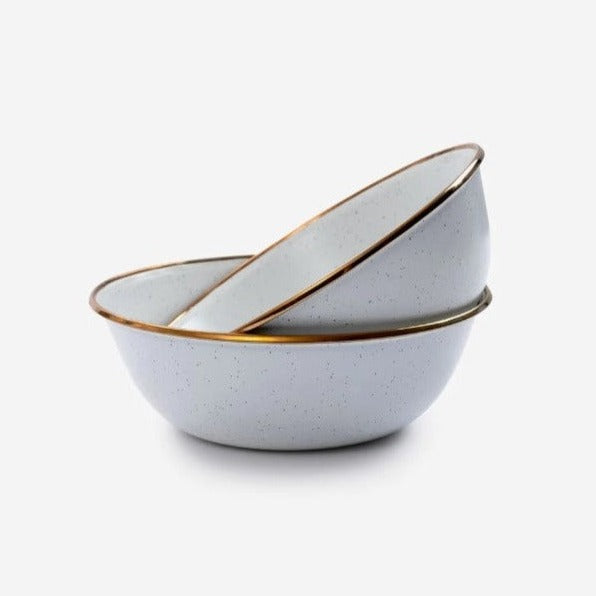 Barebones Living Enamel Bowl Eggshell - set of 2