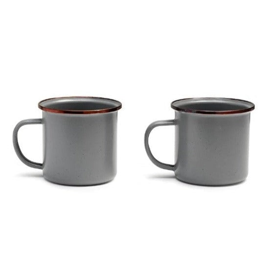 Barebones Living Enamel Cup set of 2 - Slate Gray
