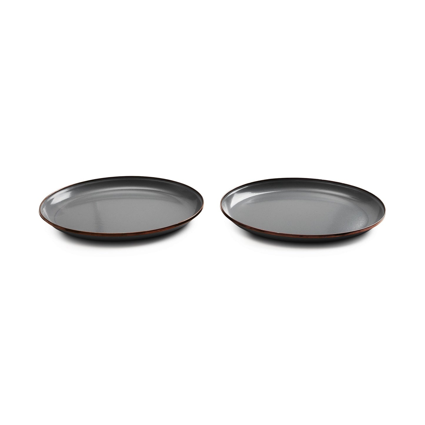 Barebones Living Enamel Plate set of 2 - Slate Gray