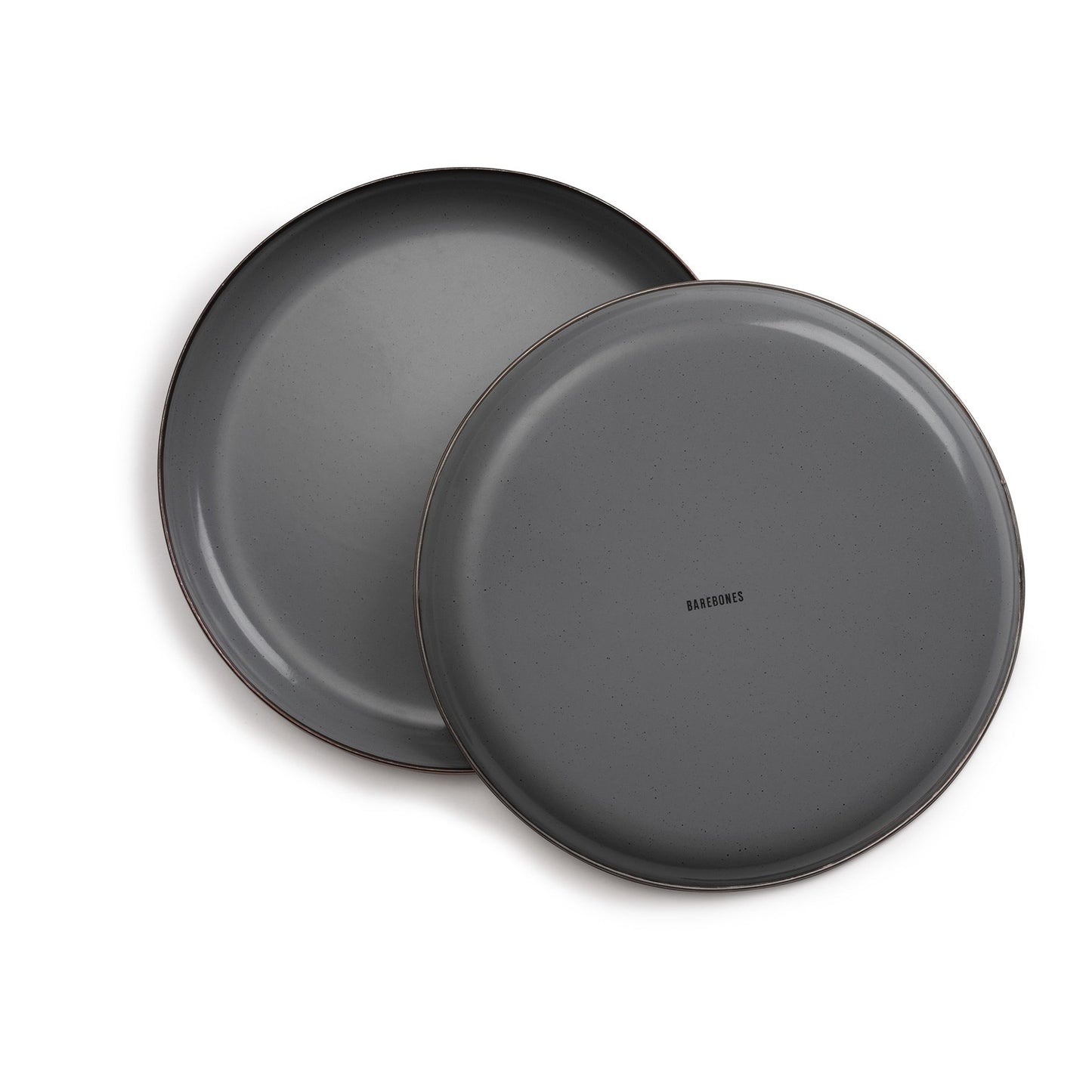Barebones Living Enamel Plate set of 2 - Slate Gray
