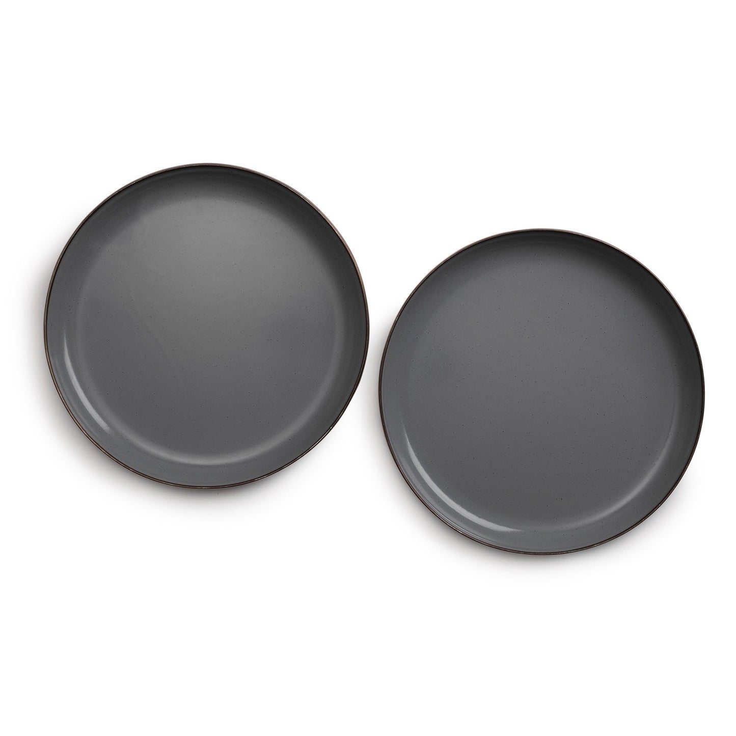 Barebones Living Enamel Plate set of 2 - Slate Gray