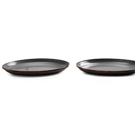 Barebones Living Enamel Salad Plate set of 2 - Slate Gray