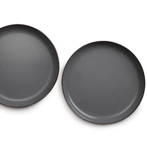 Barebones Living Enamel Salad Plate set of 2 - Slate Gray