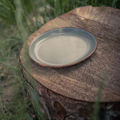 Barebones Living Enamel Salad Plate set of 2 - Slate Gray