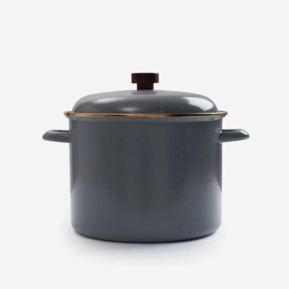 Barebones Living Enamel Stock Pot Slate Gray