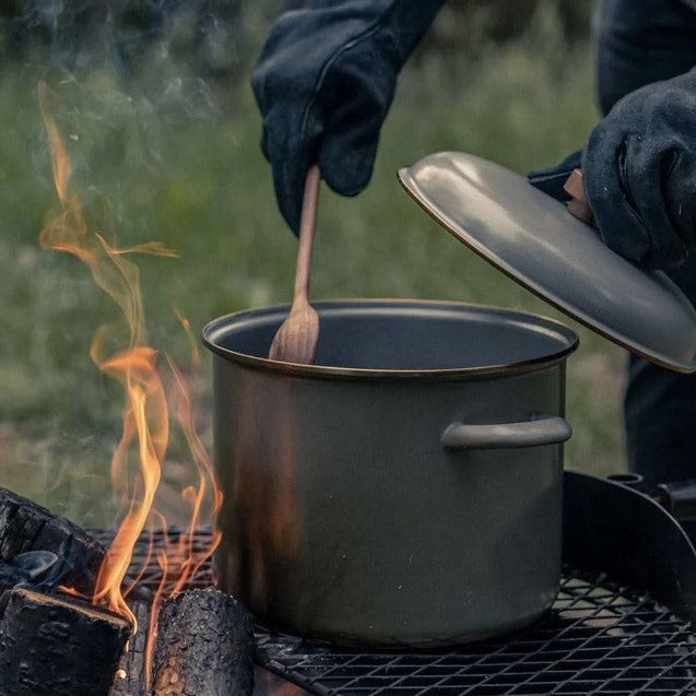 Barebones Living Enamel Stock Pot Slate Gray