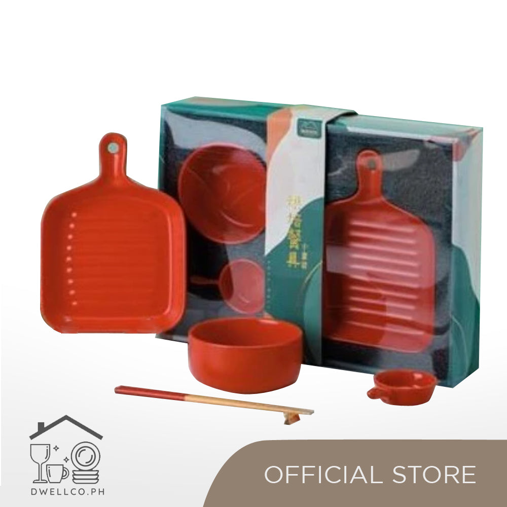 Martha Series Servingware in Ruby- Set of 4