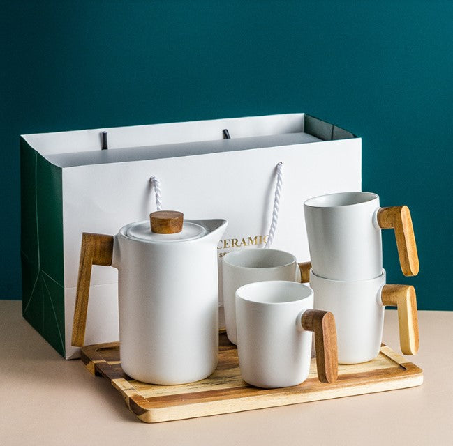 Black/White Nordic Ceramic Tea Set