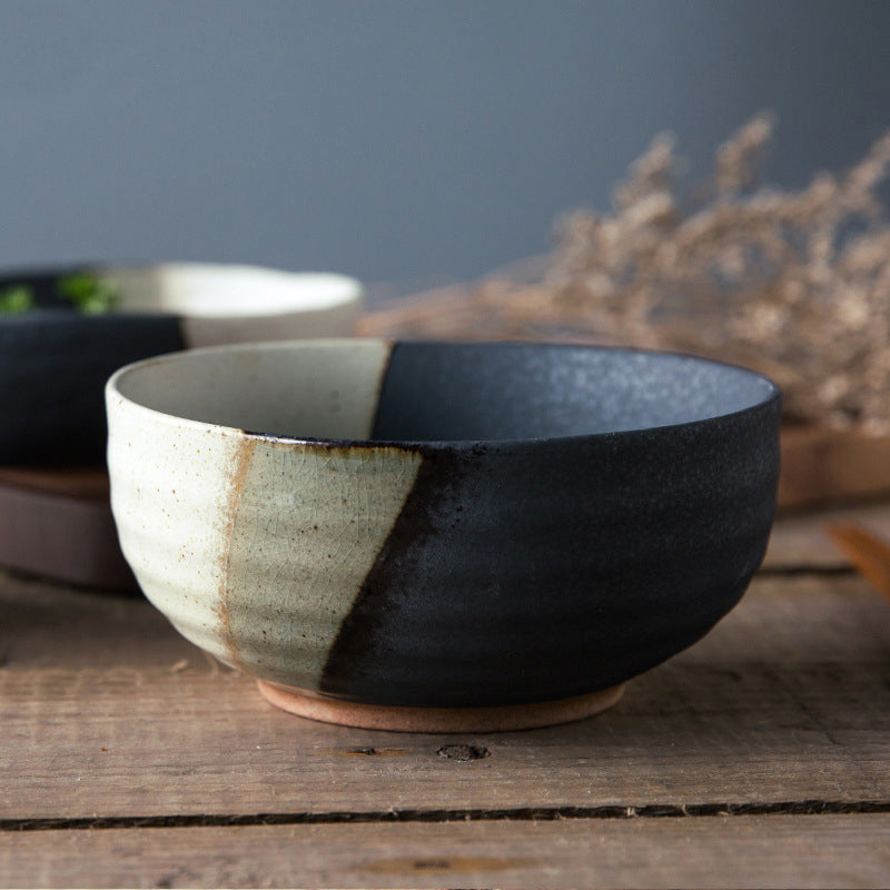 ROKU Stoneware Japanese Bowl & Plate Set