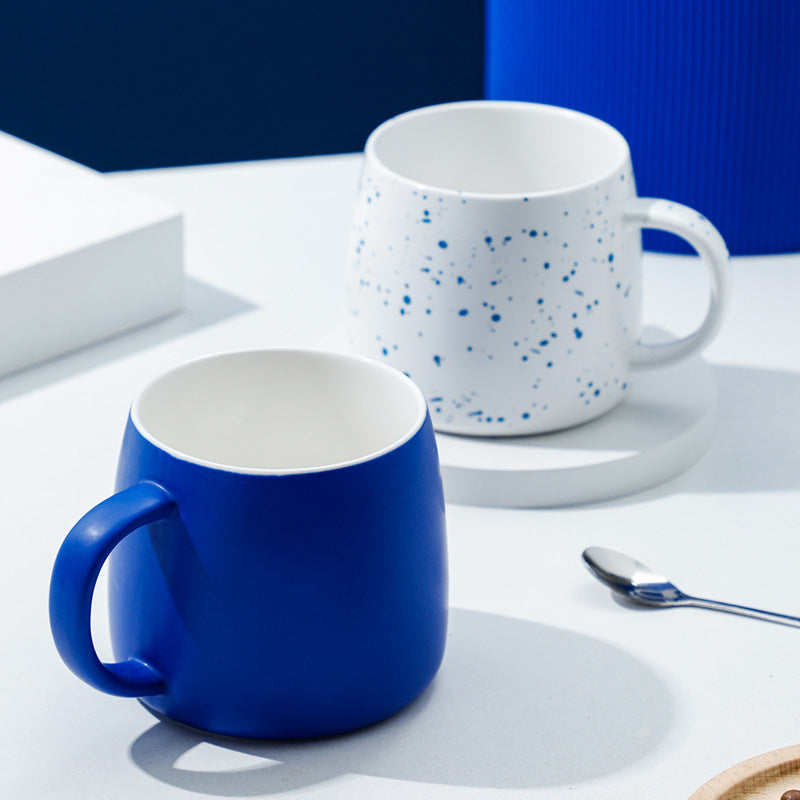 White with blue dots Mug Set