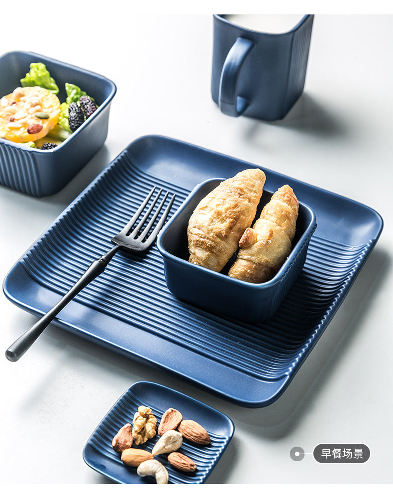 Modern Minimalist Single Breakfast Set - Blue