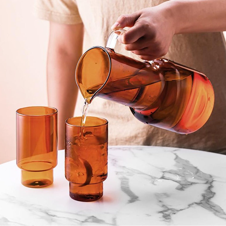 GEO ColorKettle Series Handblown Drinking Set (1 Pitcher with 4 Glasses)