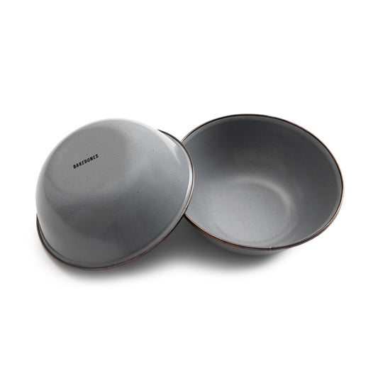 Barebones Living Enamel Bowl set of 2 - Slate Gray