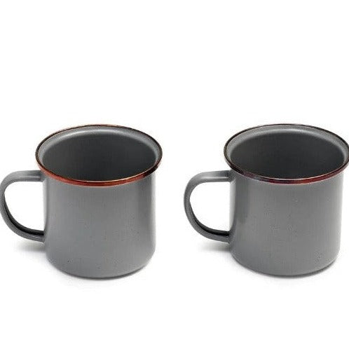 Barebones Living Enamel Cup set of 2 - Slate Gray
