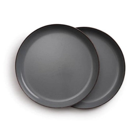 Barebones Living Enamel Salad Plate set of 2 - Slate Gray