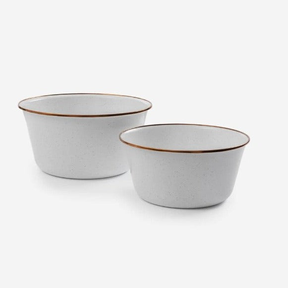 Barebones Living Enamel Mixing Bowl Set of 2 Eggshell