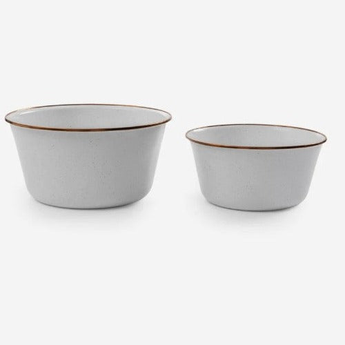 Barebones Living Enamel Mixing Bowl Set of 2 Eggshell