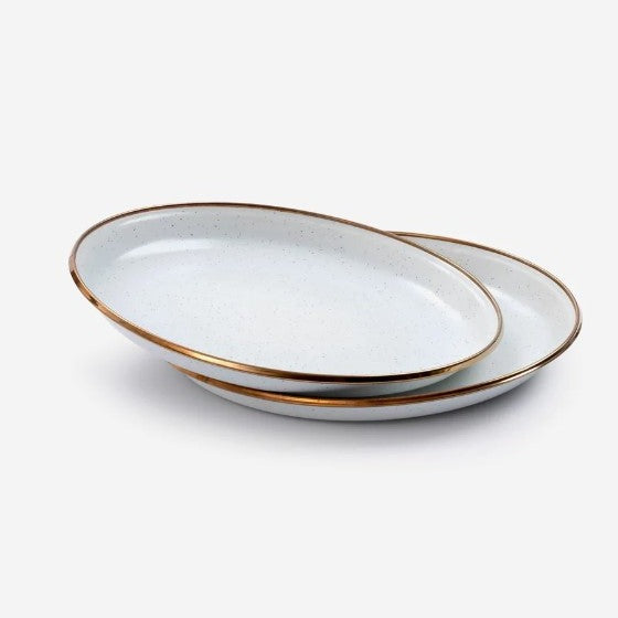 Barebones Living Enamel Salad Plate set of 2 - Eggshell