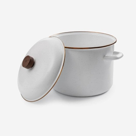 Barebones Living Enamel Stock Pot Eggshell