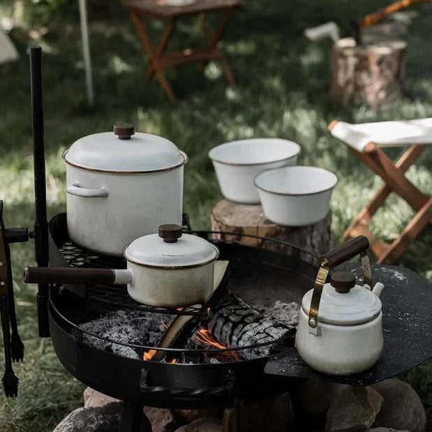 Barebones Living Enamel Stock Pot Eggshell