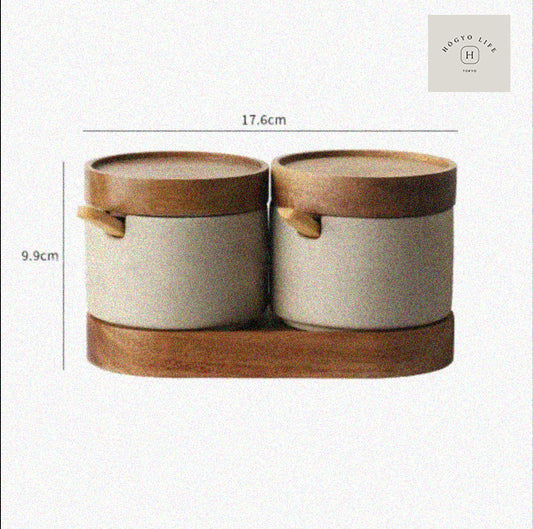 Set of 2 Hogyo Sekki Condiment Jar
