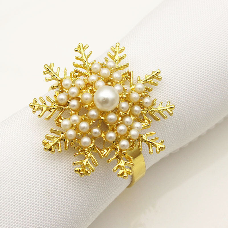 Pearl Encrusted Snowflake Napkin Ring